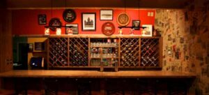 Altony's wine racks with dozens of bottles to choose from.